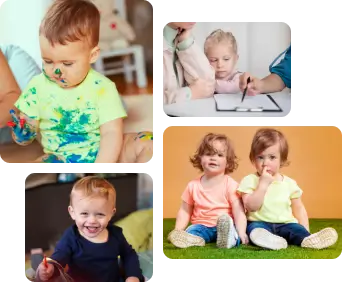 Collage of pictures of children